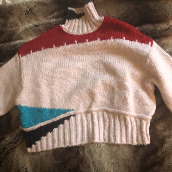 Zara Colorblock Knit Sweater Size L - Picture 3 of 6